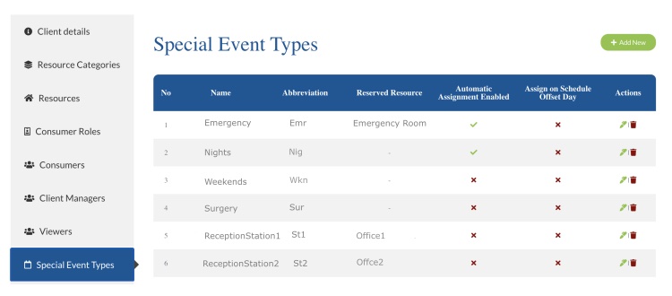 Team2Book work schedule software special event types