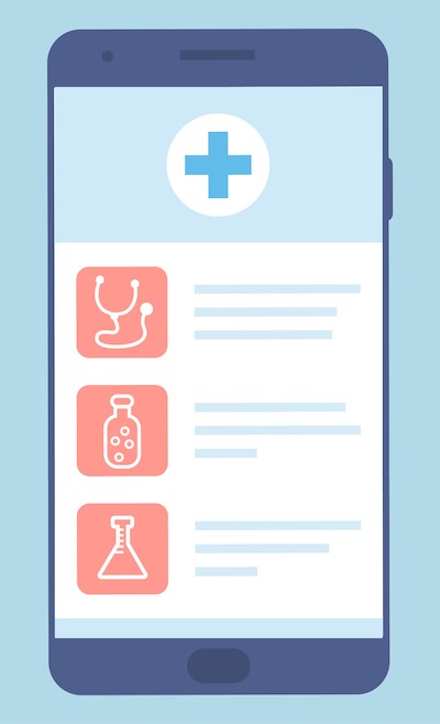 mobile phone showing a scheduling software for healthcare