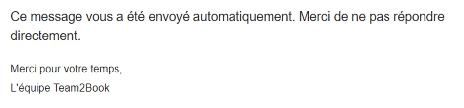 bas de la notification de réservation de ressources