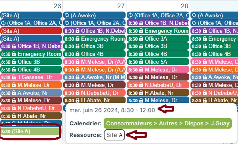 Réservation par catégorie de ressources