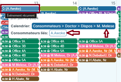 voyez le consommateur lié dans le popup Teamup