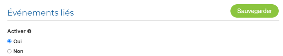 Sauvegarder option événements liés
