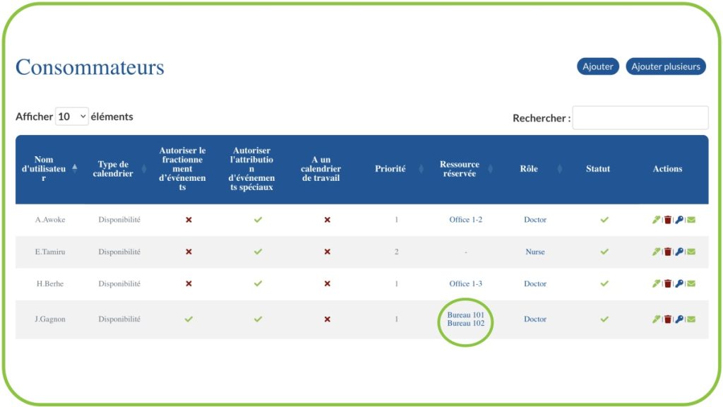 2 salles par professionnel