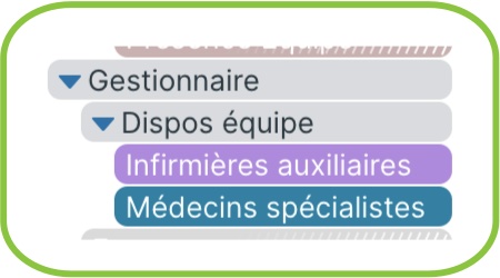 Disponibilités de l'équipe de professionnels de la santé