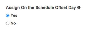 Team2Book automatic Assigner Schedule Offset Day