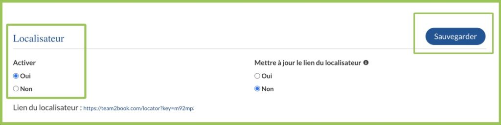 Activation du localisateur graphique