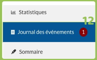 Journal des événements - Menu principal de Team2Book.