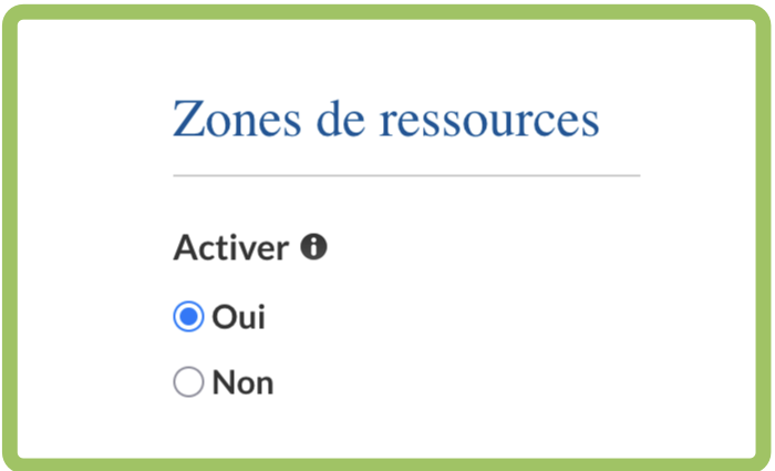 Activation - Zone de ressources