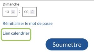 Lien d'accès au calendrier Teamup du consommateur