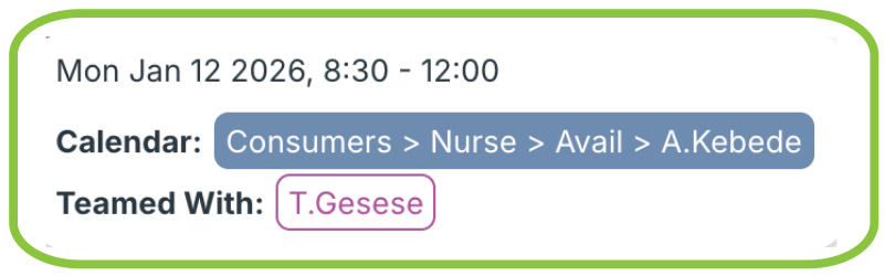 Availability Event Modified for the Assistant