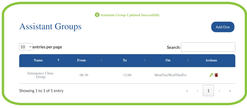 Assistant Groups for the Automatic assignment of assistants