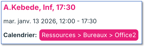 Événement de ressource résultant pour l'infirmière.