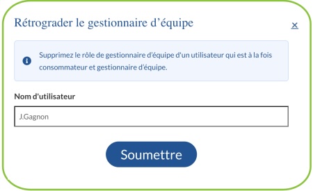 Rétrograder un gestionnaire d'équipe