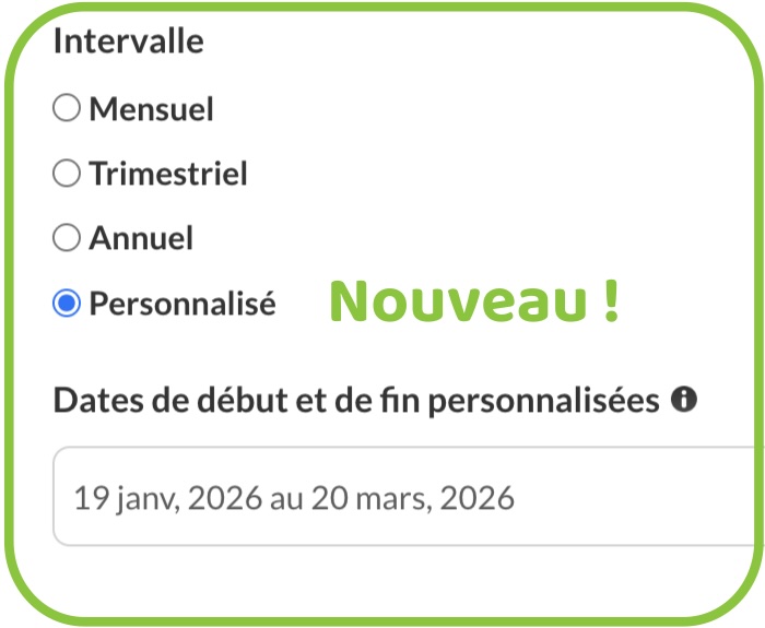 Intervalle personnalisé statistiques