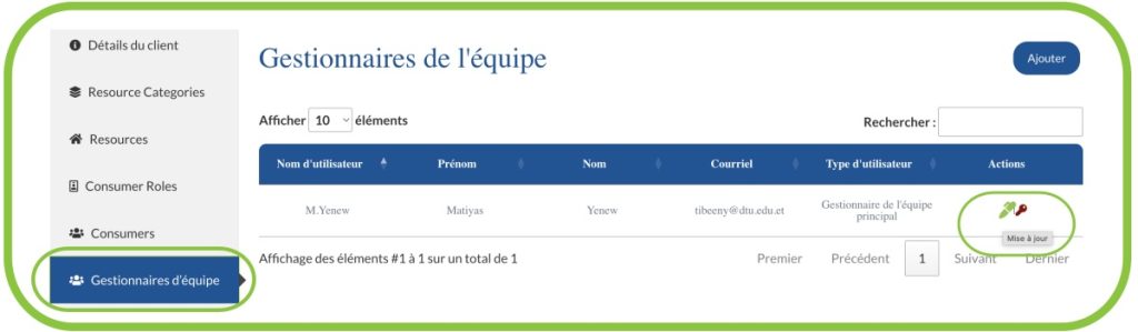 Mise à jour consommateur