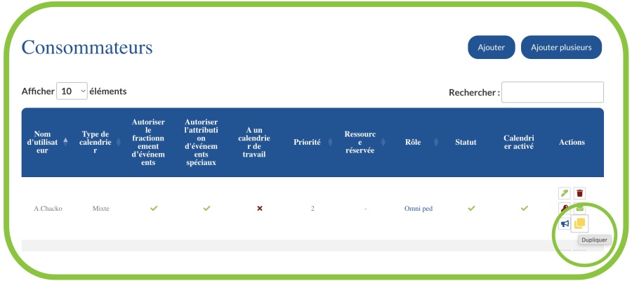 Dupliquer un consomamteur