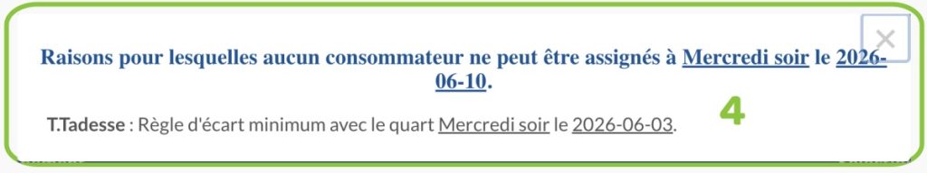 Raison pour un trou dans votre liste de gardes