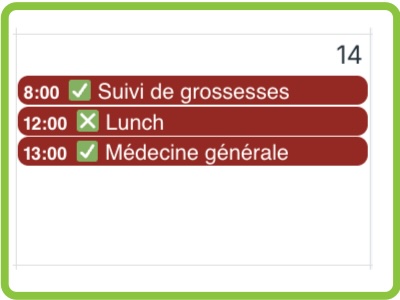 3 événements/activités par jour pour ce médecin.