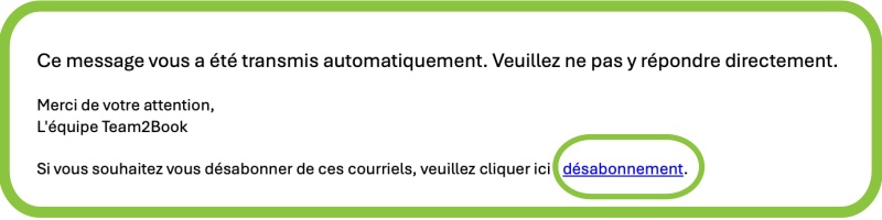 Lien de désabonnement